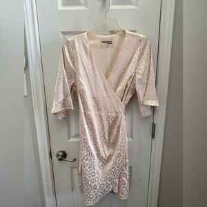 Savanna Jane Cream Leopard Wrap Dress